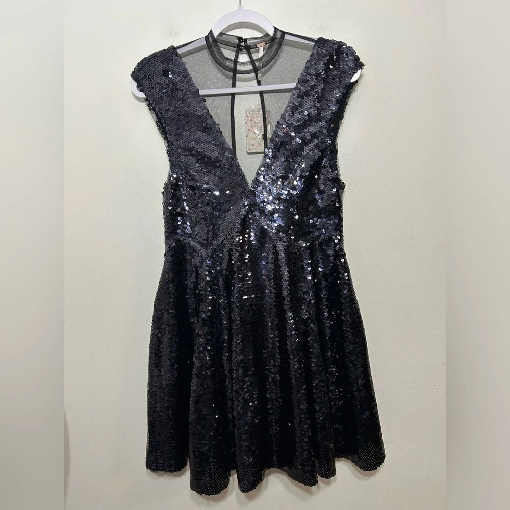 New! Free People Dance Til Dawn Sequin Mini Dress - Picture 5 of 14